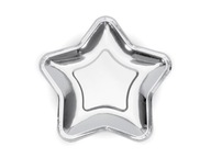 Hviezdne taniere strieborné 18 cm, 6 ks