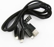 NYLONOVÝ KÁBEL 3v1 Lightning/MICRO USB/TYPE-C