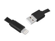 USB kábel - IPHONE 8PIN 1m, plochý, čierny