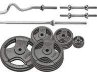 SET 135KG LIATINA HMOTNOST 29MM + 4 TYČE SET 135KG LIATINA HMOTNOST 29MM + 4 TYČE