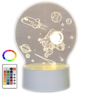 ASTRONAUTA 3D USB nočná lampa, 16 LED farieb ASTRONAUTA 3D USB nočná lampa, 16 LED farieb