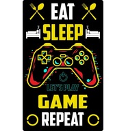 Nálepka na stenu EAT SLEEP GAME REPEAT 55x90 cm Nálepka na stenu EAT SLEEP GAME REPEAT 55x90 cm