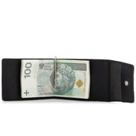 Malá peňaženka s klipom na bankovky Úzka tenká peňaženka Black Belveder BW68 Malá peňaženka s klipom na bankovky Úzka tenká peňaženka Black Belveder BW68