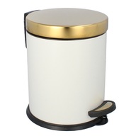 Okrúhly kúpeľňový kôš s pedálom, vložka Easyform, biela a zlatá, 3l Okrúhly kúpeľňový kôš s pedálom, vložka Easyform, biela a zlatá, 3l