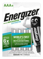 4x batérie R3 AAA HR3 Energizer Extreme Ni-MH