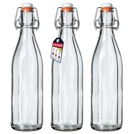 FĽAŠA S KORKOM NA LIKÉRY, ŠŤAVY, VÍNO, 750 ml, 3 ks