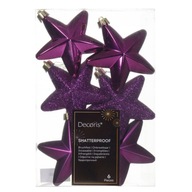 Decoris Fialové hviezdy 7,5cm 6ks. prívesky Decoris Fialové hviezdy 7,5cm 6ks. prívesky