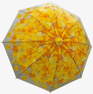 Dámsky priehľadný jesenný dáždnik, žltý
