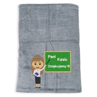 Darček pre učiteľa, personalizovaný uterák s výšivkou, 70x140 cm