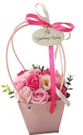 košík Mydlové kvety darček ku Dňu žien