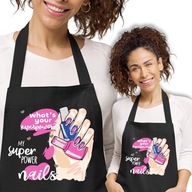 Čierna zástera ako darček vzor MY SUPER POWER NAILS Čierna zástera ako darček vzor MY SUPER POWER NAILS