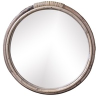 Elegantné starožitné okrúhle zrkadlo s bambusovým rámom B