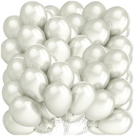 BIELE METALICKÉ héliové balóny svadobné narodeniny veľké 100 ks párty OZDOBY BIELE METALICKÉ héliové balóny svadobné narodeniny veľké 100 ks párty OZDOBY