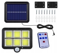 VÝKONNÁ SOLARNÁ LAMPA SENZOR POHYBU SÚMRAK + DIAĽKOVÉ OVLÁDANIE