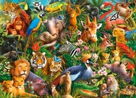 PUZZLE 300 ZVIERATÁK JUNGLE LION TIGER 8+ KOLEČKO PUZZLE 300 ZVIERATÁK JUNGLE LION TIGER 8+ KOLEČKO