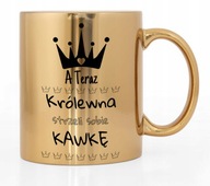 LESKLÝ ZLATÝ HRNČEK NA KÁVU, KRÁĽOVSKÉ VZORY LESKLÝ ZLATÝ HRNČEK NA KÁVU, KRÁĽOVSKÉ VZORY