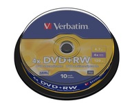 VERBATIM DVD+RW 4,7 GB x4 tortový box 10 ks.