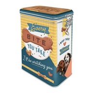 Vzduchotesná plechovka Every Bite You s klipom na kávu a čaj Vzduchotesná plechovka Every Bite You s klipom na kávu a čaj