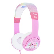 Detské káblové slúchadlá OTL Peppa Pig s dúhou a trblietkami (ružové Detské káblové slúchadlá OTL Peppa Pig s dúhou a trblietkami (ružové