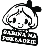 Samolepka SABINA V AUTE do auta 18x15 farieb Samolepka SABINA V AUTE do auta 18x15 farieb