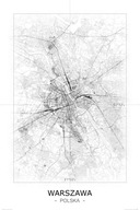 Plagát s mapou mesta Varšava Poľsko 61x91,5 cm Plagát s mapou mesta Varšava Poľsko 61x91,5 cm