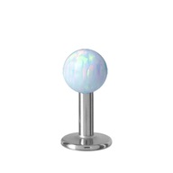 SS316L labret 1,2x6 opálová guľa WH SS316L labret 1,2x6 opálová guľa WH