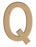 Ploché písmeno Q z MDF V: 40 cm