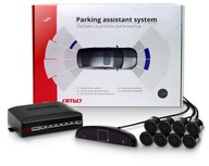 Sada LED cúvacích parkovacích senzorov, 8 čiernych senzorov, zadné - predné AMIO Sada LED cúvacích parkovacích senzorov, 8 čiernych senzorov, zadné - predné AMIO