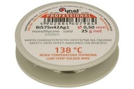 Bezolovnatý cín Bi57Sn42Ag1 0,50mm 25g Bezolovnatý cín Bi57Sn42Ag1 0,50mm 25g