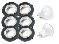 Sada halogénových LED stropných svietidiel 6x + žiarovky Sada halogénových LED stropných svietidiel 6x + žiarovky
