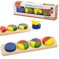 Drevené puzzle Viga Matematické bloky Zlomky 11 Montessori prvkov Drevené puzzle Viga Matematické bloky Zlomky 11 Montessori prvkov