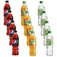 Sýtený nápoj Pepsi + Mirinda + 7Up Free Fľaša na cukor Zero MIX 12x 500ml