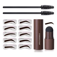Pomádová pečiatka Dark Brown Eyebrow a sada tmavohnedých šablón