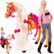 Chôdza Kôň vydáva zvuky so sedlovou bábikou