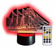 LOĎ Plachetnica NOČNÁ LAMPA 3D FARBA LED + DIAĽKOVÉ OVLÁDANIE LOĎ Plachetnica NOČNÁ LAMPA 3D FARBA LED + DIAĽKOVÉ OVLÁDANIE