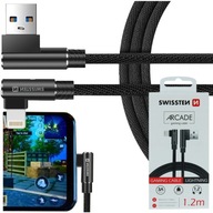 SWISSTEN Uhlový USB Lightning kábel pre iPhone 3A SWISSTEN Uhlový USB Lightning kábel pre iPhone 3A