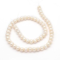 Prírodné perly triedy A Round Ivory 7 ~ 8 mm, 40 ks/36 cm Prírodné perly triedy A Round Ivory 7 ~ 8 mm, 40 ks/36 cm