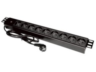 Napájacia lišta 19'' 9xCEE 7/5 CEE 7/7 zástrčka Napájacia lišta 19'' 9xCEE 7/5 CEE 7/7 zástrčka