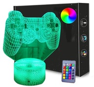 GAMEPAD 3D LED nočná lampa USB/BATTÉRIA + DIAĽK