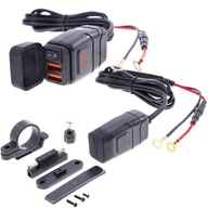 ODOLNÁ NABÍJAČKA NA MOTOCYKL DUAL USB QC 3.0 ODOLNÁ NABÍJAČKA NA MOTOCYKL DUAL USB QC 3.0