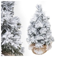 Biely umelý vianočný stromček - jedľa 35 cm malý, zasnežený