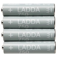 IKEA LADDA NABÍJACIE AAA 750 mAh 4 KS. IKEA LADDA NABÍJACIE AAA 750 mAh 4 KS.