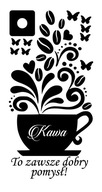 Samolepky na stenu COFFEE cup FLOWERS DK117 - 120x60 Samolepky na stenu COFFEE cup FLOWERS DK117 - 120x60
