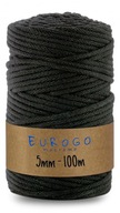 Spletená struna PRE MACRAME ČIERNA 100m 5mm Spletená struna PRE MACRAME ČIERNA 100m 5mm