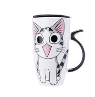 Elegantný keramický hrnček s vrchnákom CAT 500ml KB10 WZ3