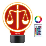 3D LED nočné svetlo Váhy Symbol spravodlivosti 3D LED nočné svetlo Váhy Symbol spravodlivosti