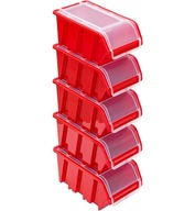 5x Dielenský skladový kontajner s klapkou NPKL10 KTR23F červený