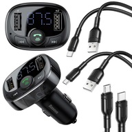 FM vysielač bluetooth MP3 nabíjačka Baseus 2xUSB + 2x USB-C Micro kábel FM vysielač bluetooth MP3 nabíjačka Baseus 2xUSB + 2x USB-C Micro kábel