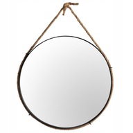 Čierne zrkadlo na lane 60 cm podkrovné okrúhle