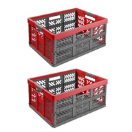 2x skladací nákupný košík do auta RED 45L 2x skladací nákupný košík do auta RED 45L